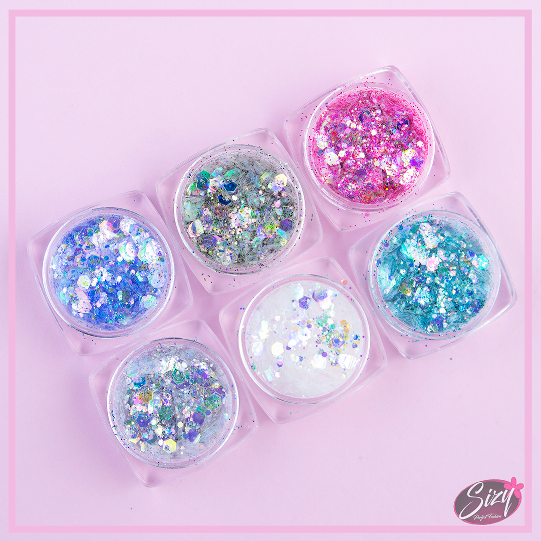 Set De 6 Decoraciones Para Uñas Glitter – Sizy Online