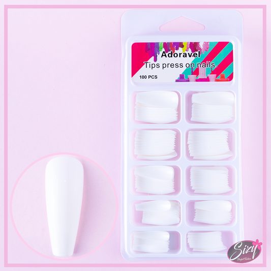 Uñas Postizas Ballerina Blanco – Adoravel