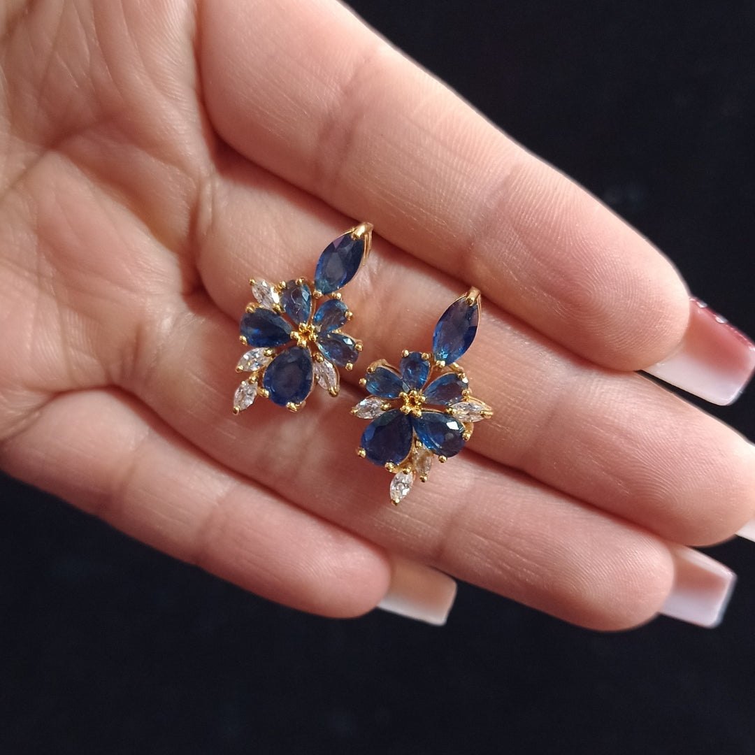 Aretes Flor Azul